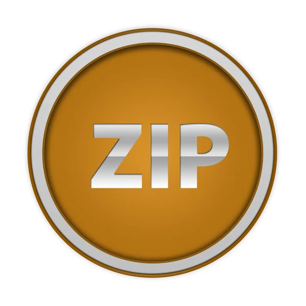 Циркулярна піктограма ZIP на білому тлі — стокове фото