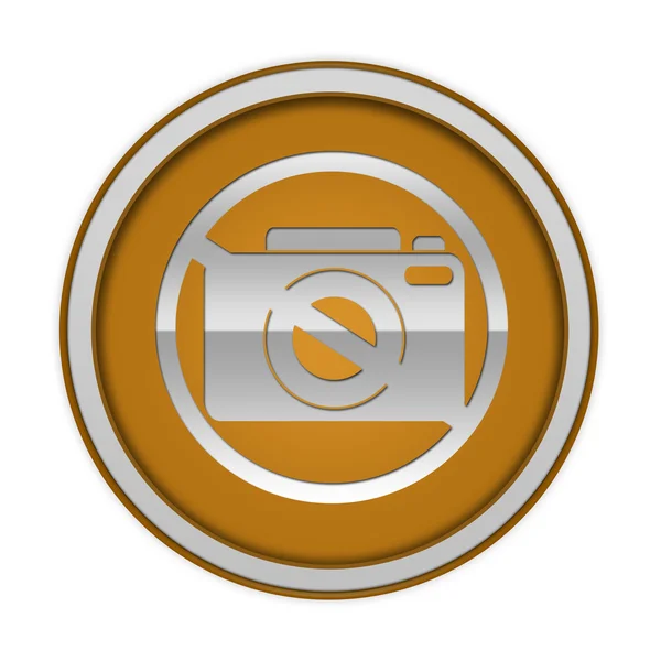 Zákaz fotografování kulatá ikona na bílém pozadí — Stock fotografie