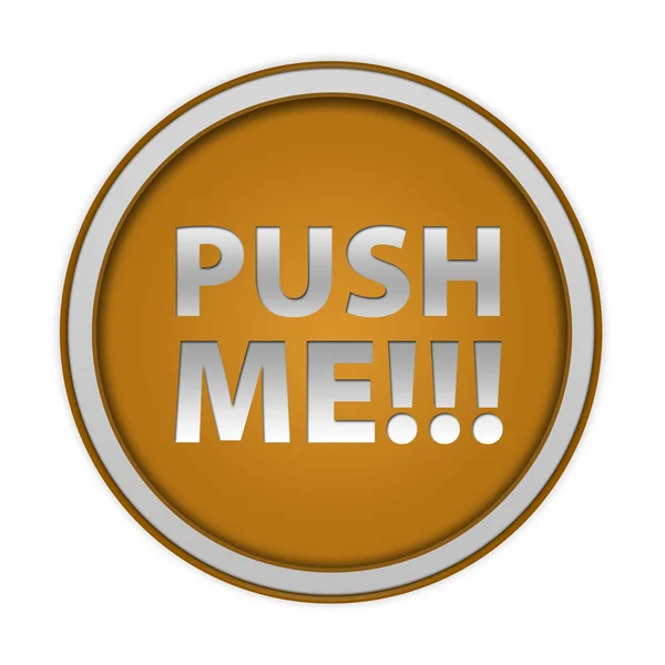 Push me circular icon on white background — Stock Photo, Image