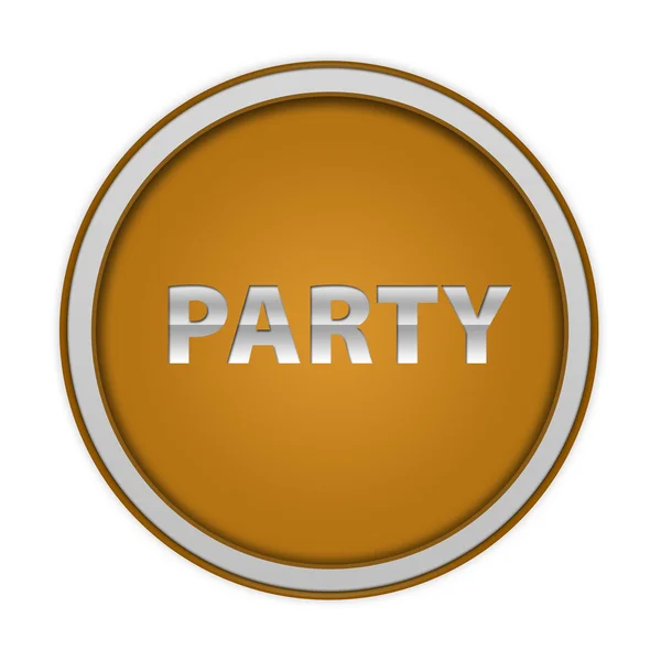 Party runda ikonen på vit bakgrund — Stockfoto