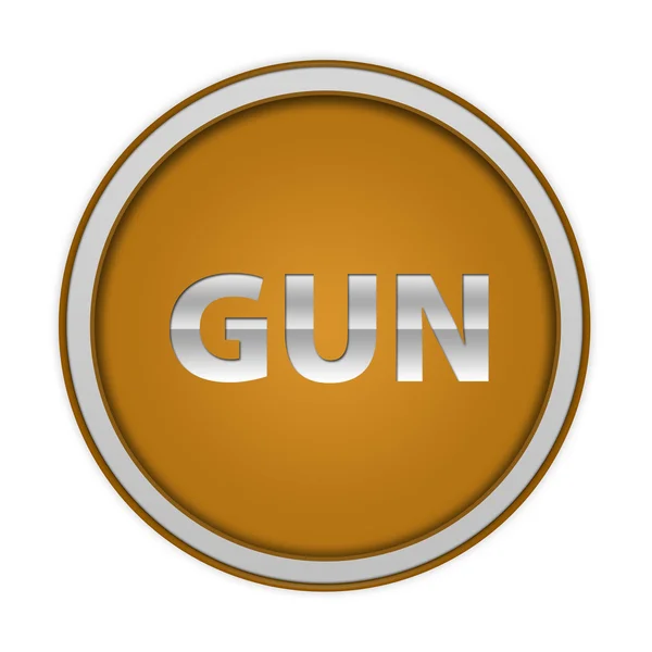 Gun circular icon on white background — Stock Photo, Image