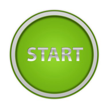 Beyaz arka plan üzerinde dairesel simgesini Başlat