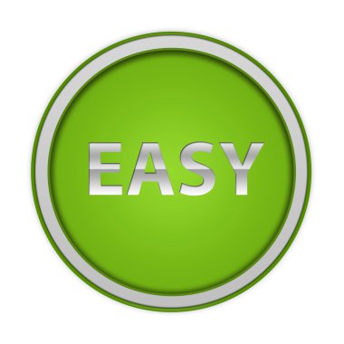 beyaz zemin üzerinde kolay dairesel simgesi