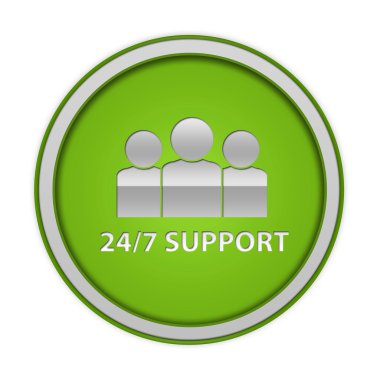 Beyaz arka plan üzerinde dairesel simge desteği