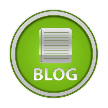 Beyaz arka plan üzerinde blog dairesel simgesi