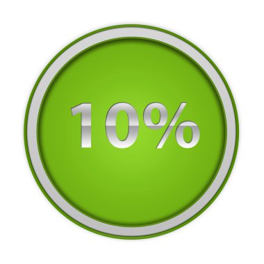 Beyaz arka plan üzerinde % 10'unu dairesel simgesi