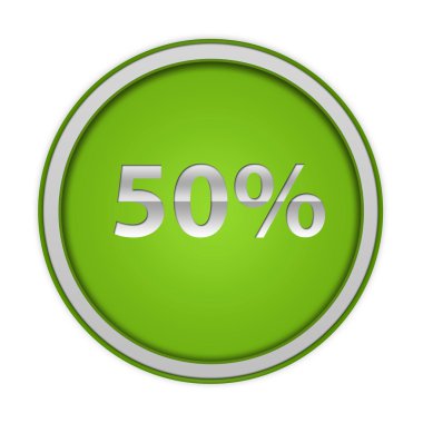 Beyaz arka plan fivety yüzde dairesel simgesine