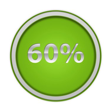 Beyaz arka plan üzerinde yüzde altmış dairesel simgesi