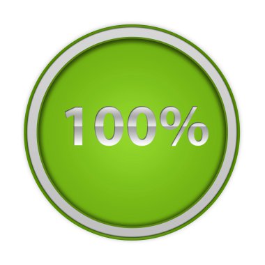 Yüz beyaz arka plan üzerinde yüzde dairesel simgesi