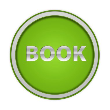 Beyaz arka plan üzerinde kitap dairesel simgesi