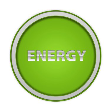Beyaz arka plan üzerinde enerji dairesel simgesi