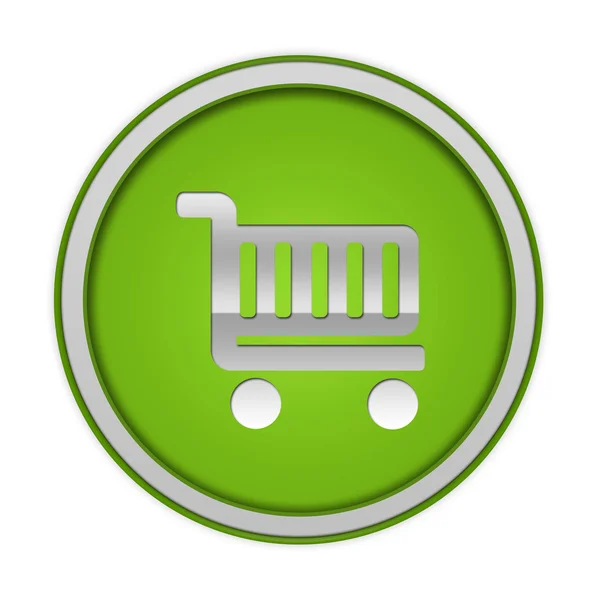 Shopping cart circular icon on white background — Stock Photo, Image