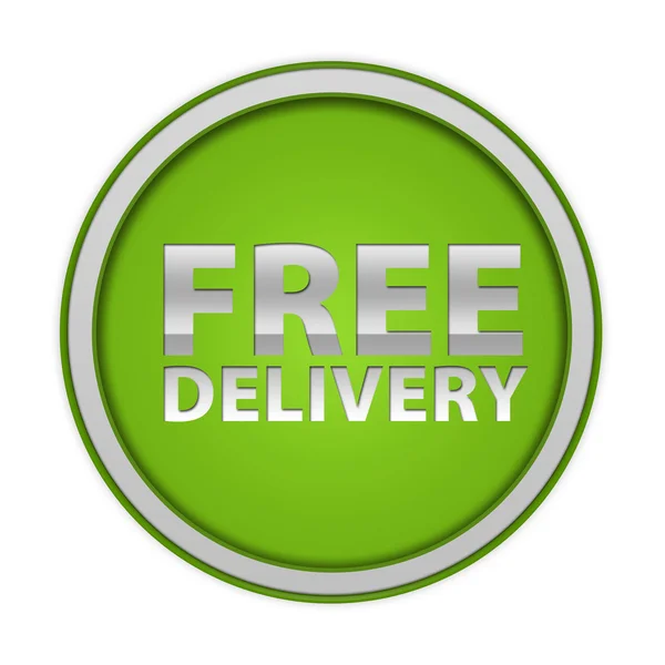 Free delivery circular icon on white background — Stock Photo, Image