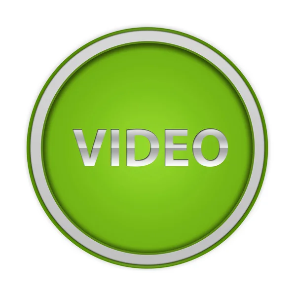 Icono circular de vídeo sobre fondo blanco — Foto de Stock