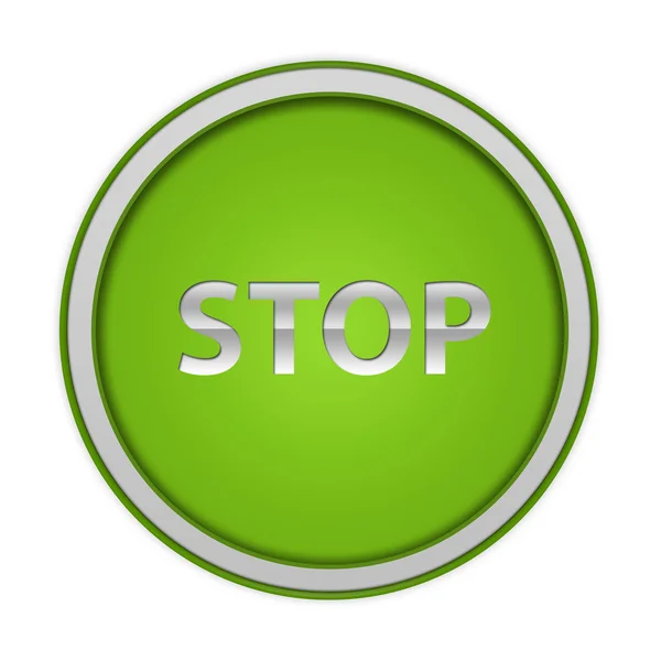 Stop icono circular sobre fondo blanco —  Fotos de Stock