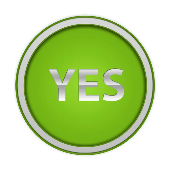 Yes circular icon on white background — Stock Photo, Image