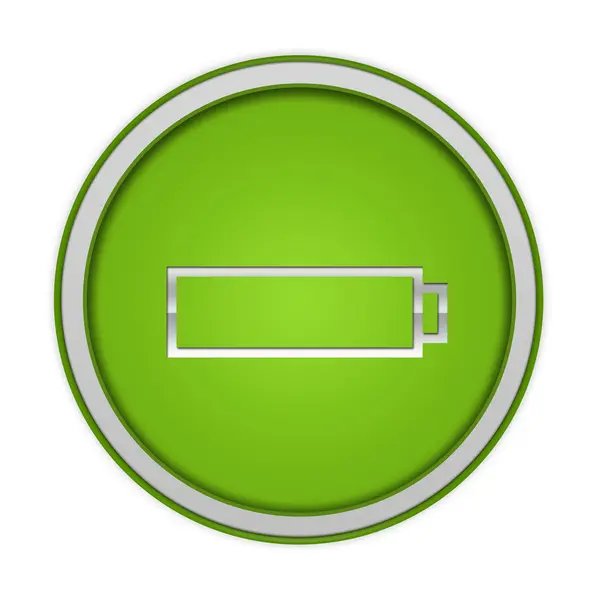 Icône circulaire de batterie sur fond blanc — Photo