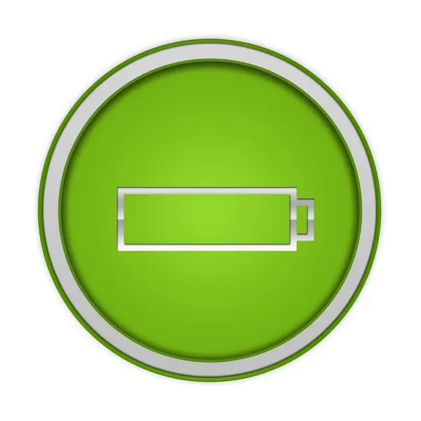 Battery circular icon on white background — Stock Photo, Image