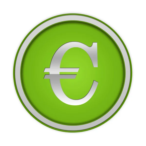 Euro rundes Symbol auf weißem Hintergrund — Stockfoto