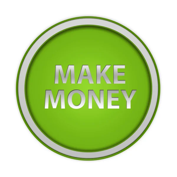 Geld machen kreisförmiges Symbol auf weißem Hintergrund — Stockfoto