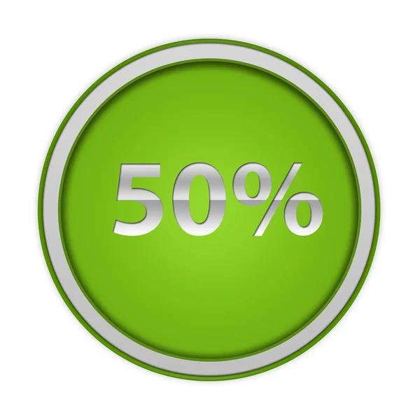 Fivety percent circular icon on white background — Stock Photo, Image