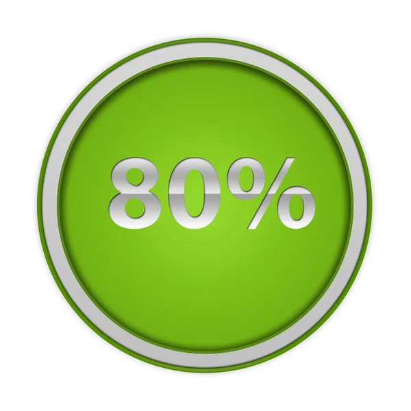 Eighty percent circular icon on white background — Stock Photo, Image