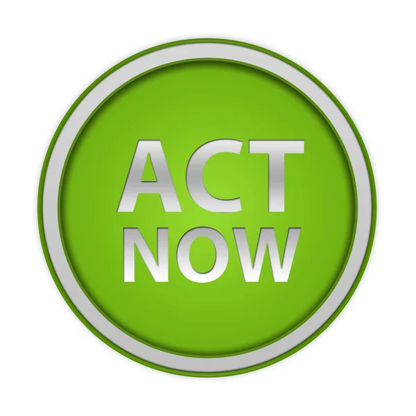 Act now circular icon on white background — Stock Photo, Image