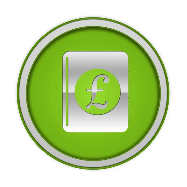 Pound money book circular icon on white background — Stock Photo, Image