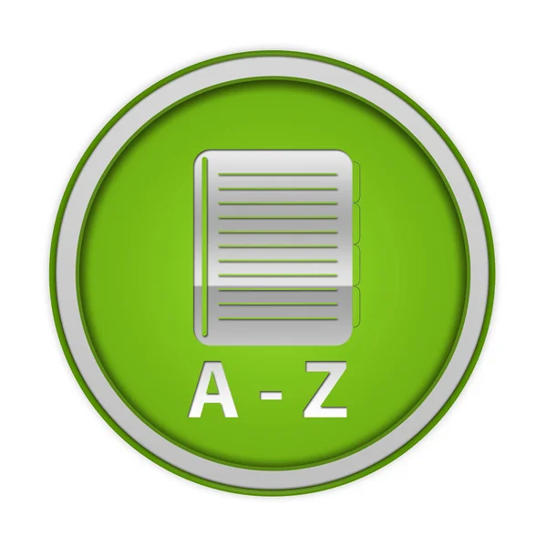 Kulatá ikona A-Z na bílém pozadí — Stock fotografie
