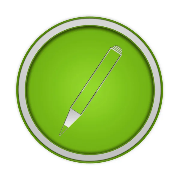 Icono circular a lápiz sobre fondo blanco — Foto de Stock
