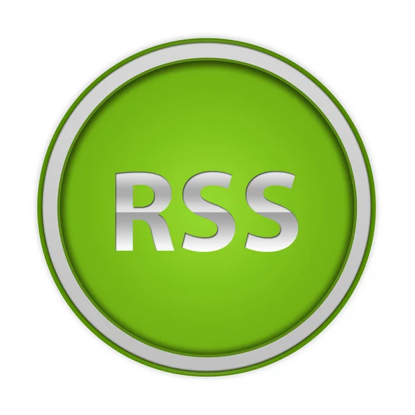 白色背景上的 Rss 圆形图标 — 图库照片