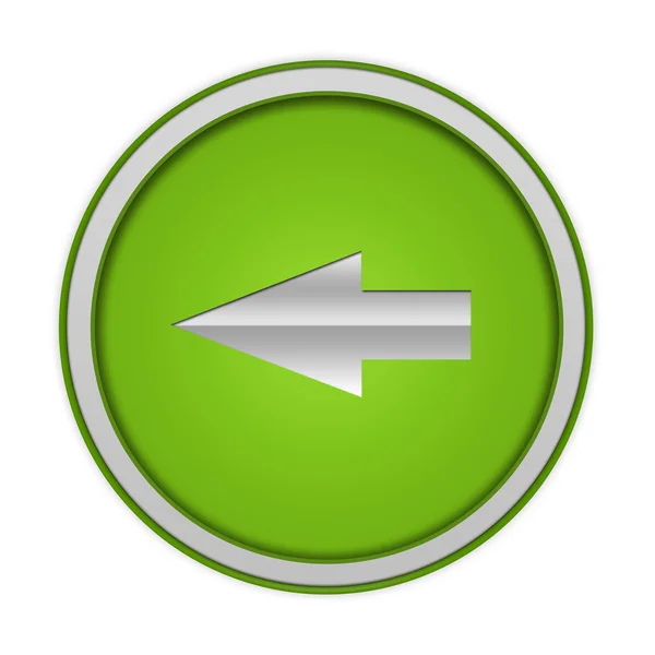 Balra nyíl kör alakú ikon fehér háttér — Stock Fotó