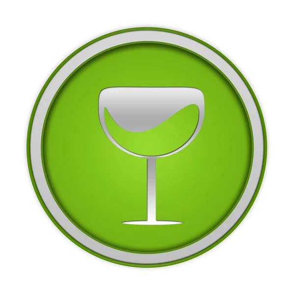 Beyaz arka plan üzerinde şarap dairesel simgesi — Stok fotoğraf