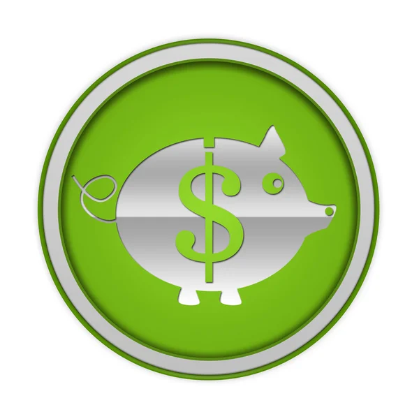 Dollar varken circulaire pictogram op witte achtergrond — Stockfoto