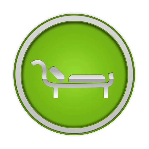 Bed circular icon on white background — Stock Photo, Image