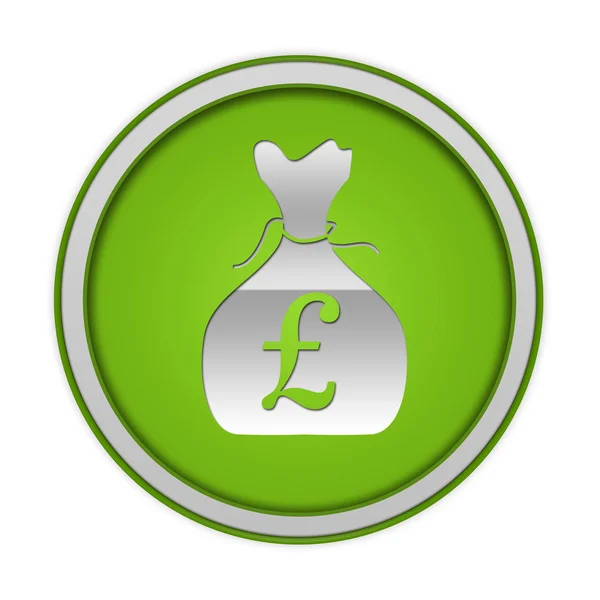 Pfund-Geldbeutel kreisförmiges Symbol auf weißem Hintergrund — Stockfoto