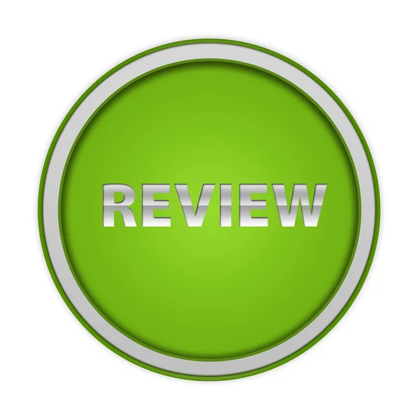 Review circular icon on white background — Stock Photo, Image