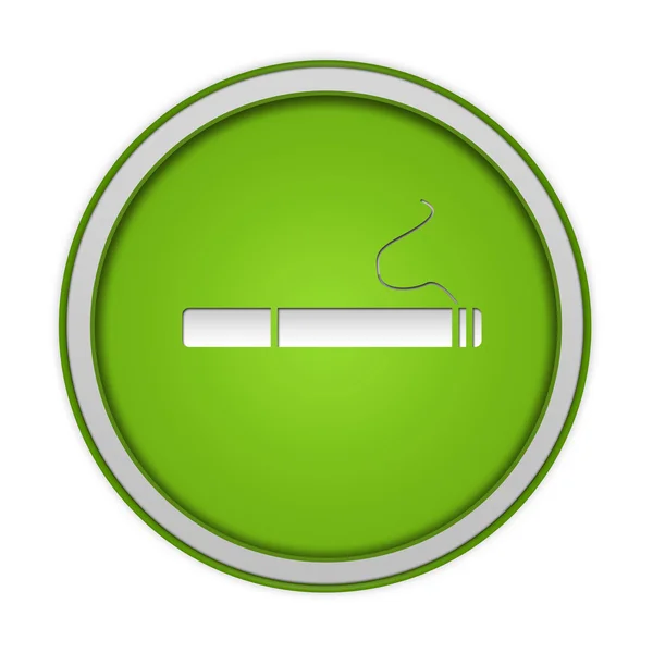 Ícone circular de cigarro no fundo branco — Fotografia de Stock