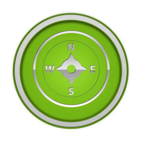 Kompass kreisförmiges Symbol auf weißem Hintergrund — Stockfoto