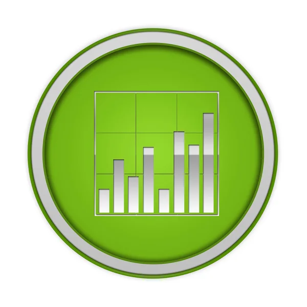 白い背景のデータ分析の円形アイコン — ストック写真