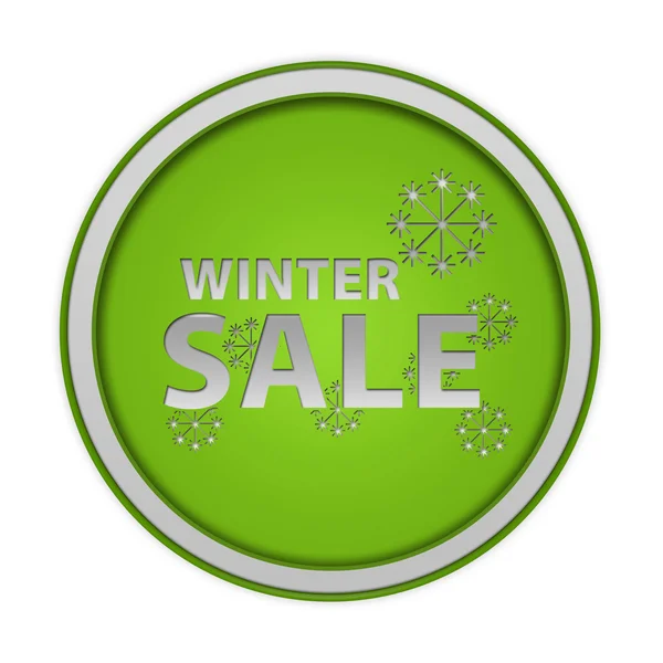 Круговая иконка зимней распродажи на белом фоне — стоковое фото