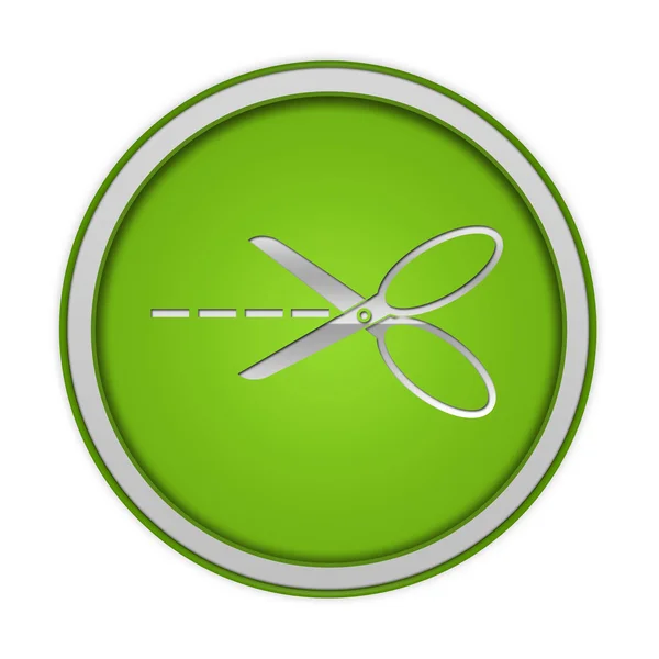 Scissors circular icon on white background — Stock Photo, Image