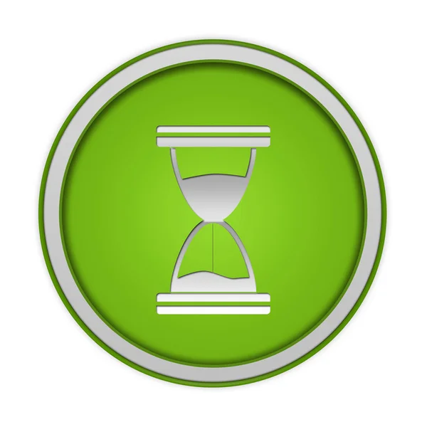 Hourglass circular icon on white background — Stock Photo, Image