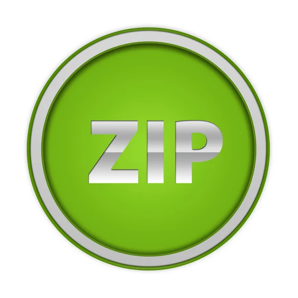 Zip kör alakú ikon fehér háttér — Stock Fotó