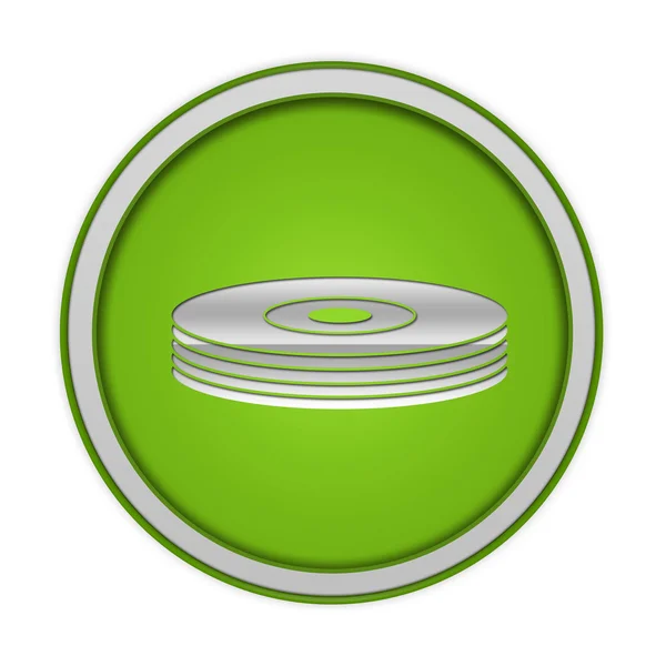 Cd ícone circular no fundo branco — Fotografia de Stock