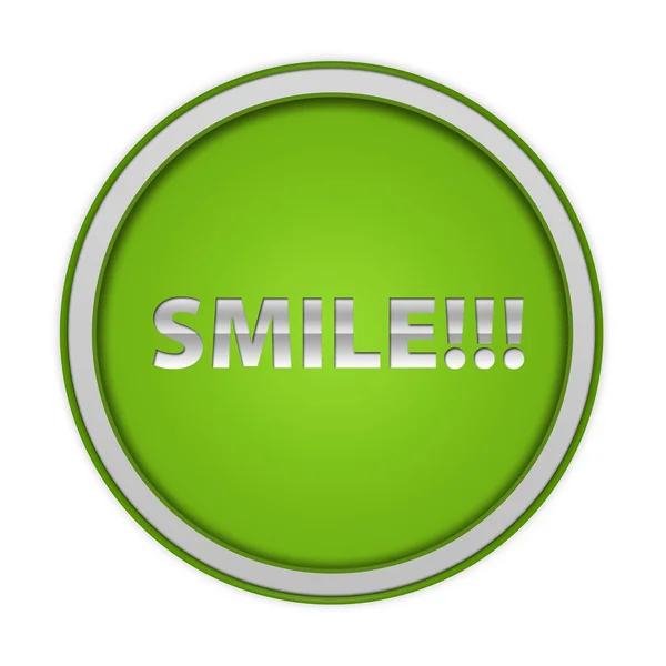 Sorriso ícone circular no fundo branco — Fotografia de Stock