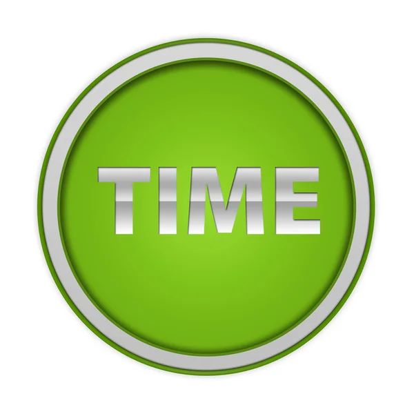 Ícone circular de tempo no fundo branco — Fotografia de Stock