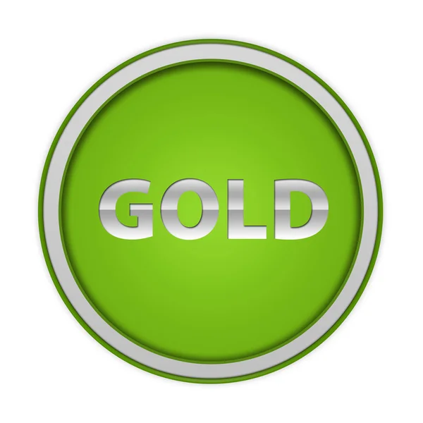 Gold circular icon on white background — Stock Photo, Image