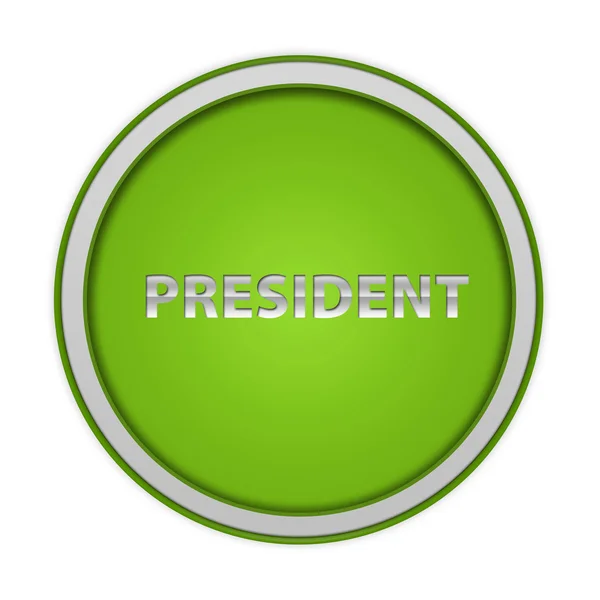Icône circulaire Président sur fond blanc — Photo