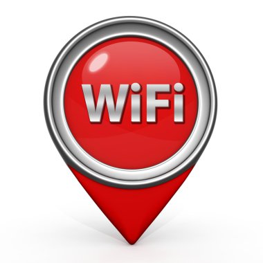 WiFi işaretçi simgesi beyaz zemin üzerine